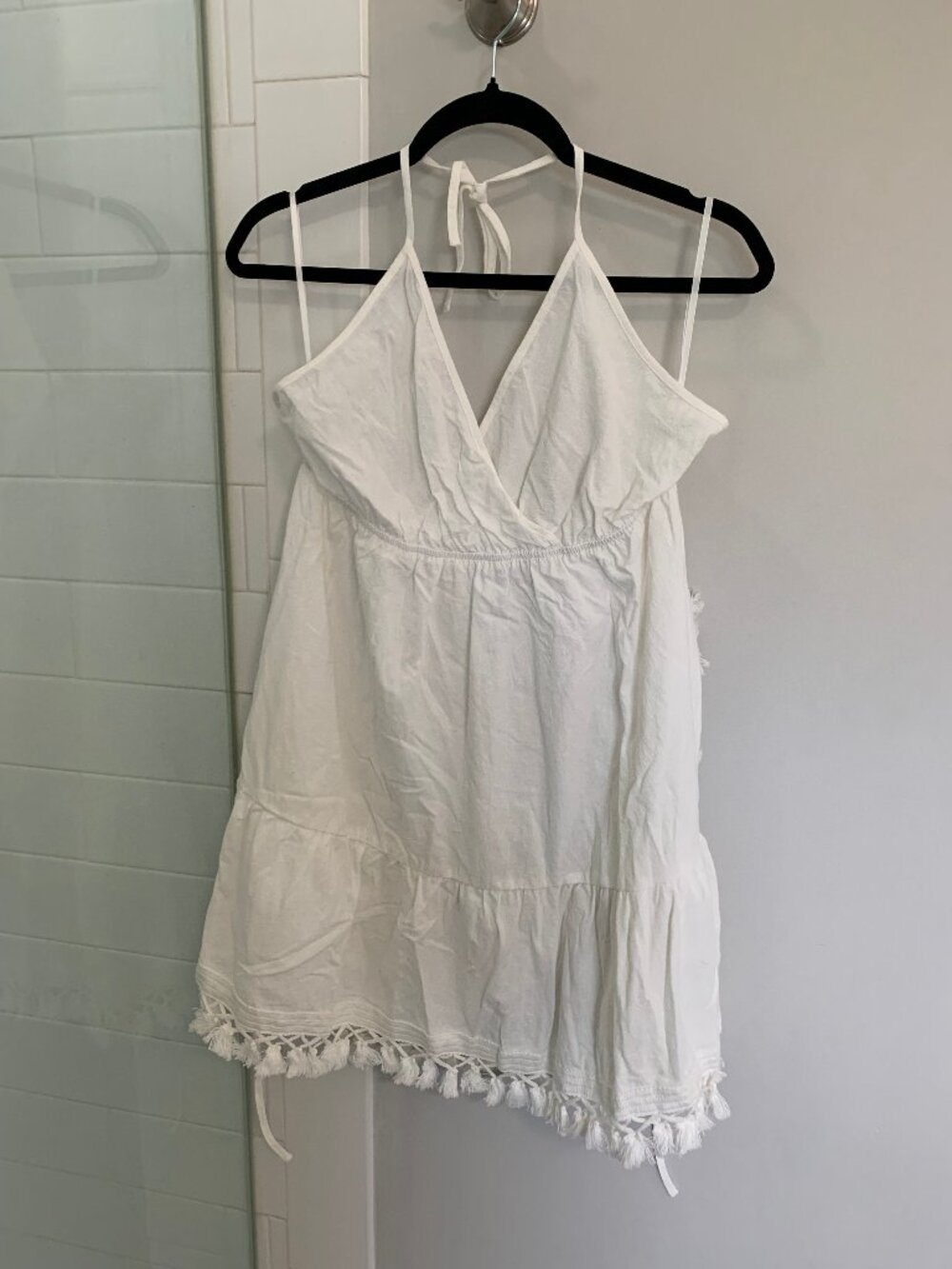 SHEIN Women's White Spaghetti Strap Dress Size: XL